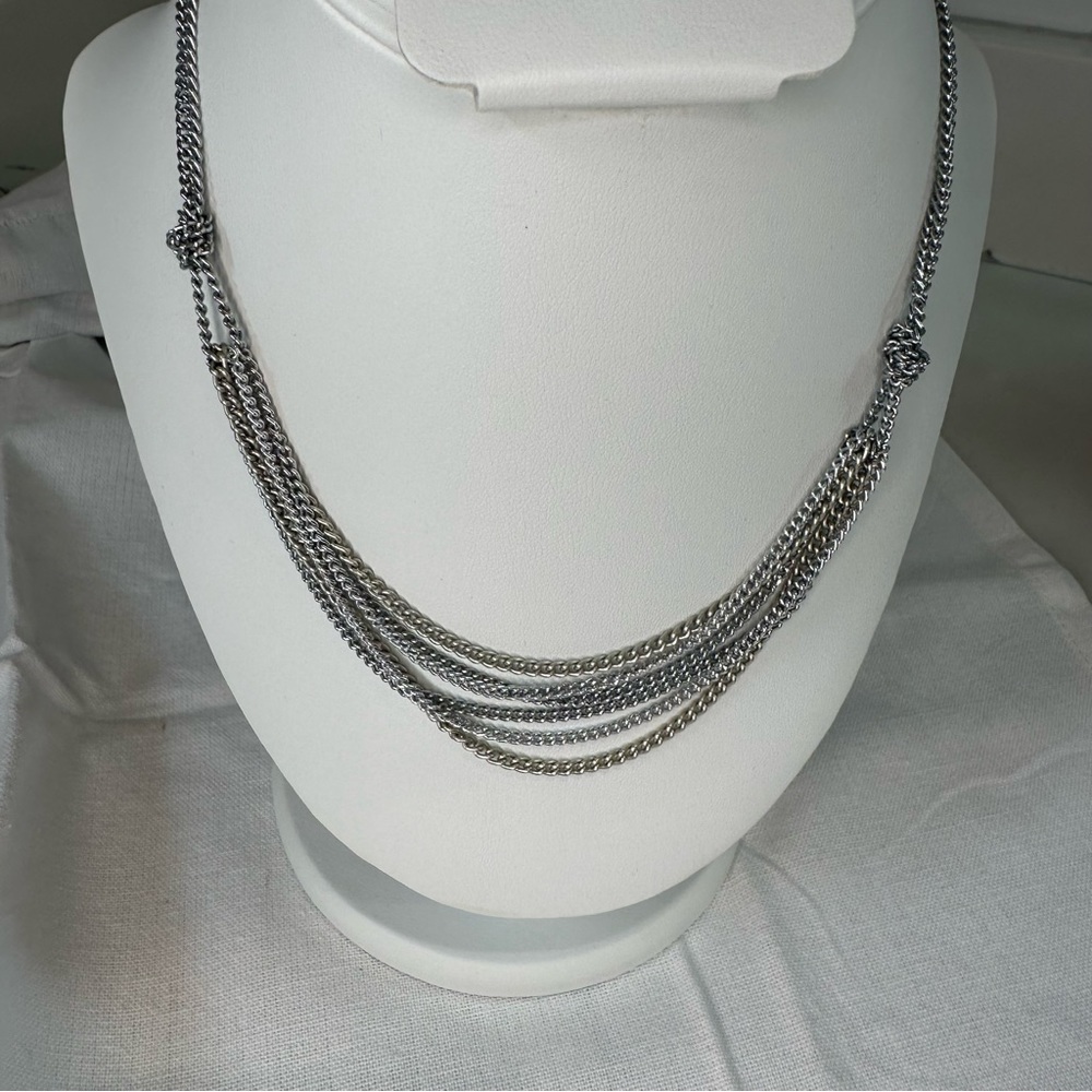 Sabika vintage silver multi-strand necklace 15-17”